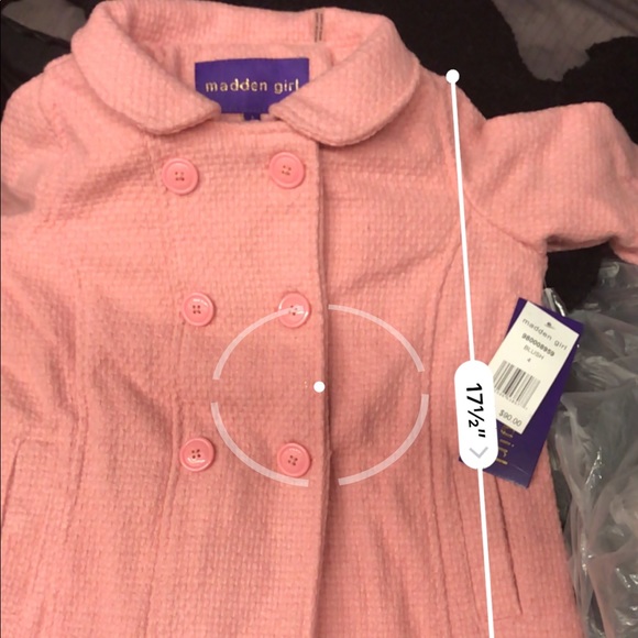 Madden Girl Kid Girls Faux Wool PeaCoat Pink Sz4 - Picture 8 of 8